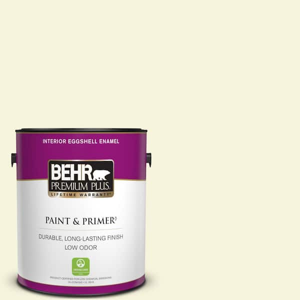 BEHR PREMIUM PLUS 1 gal. #P350-1 Bit of Lime Eggshell Enamel Low Odor Interior Paint & Primer