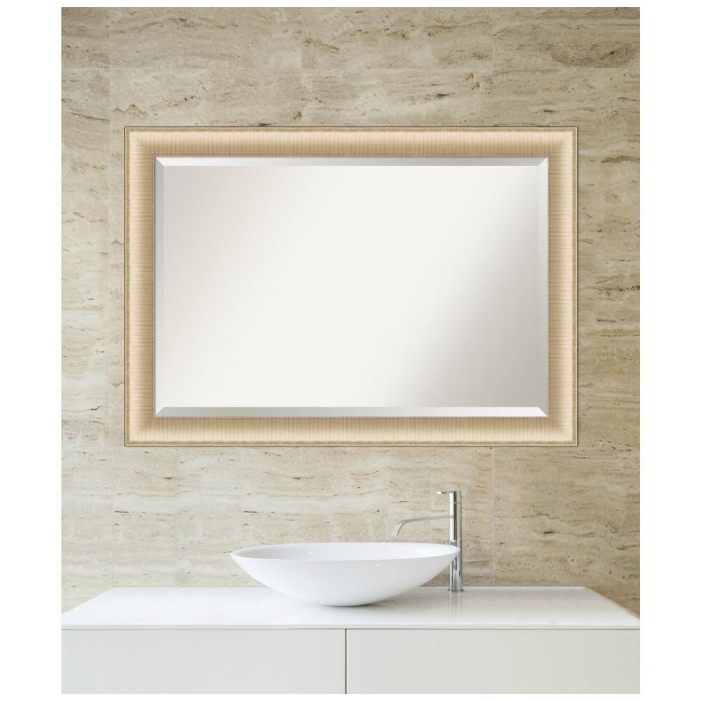 Elegant Brushed Honey Gold 41"x29" Rectangular Wall Mirror