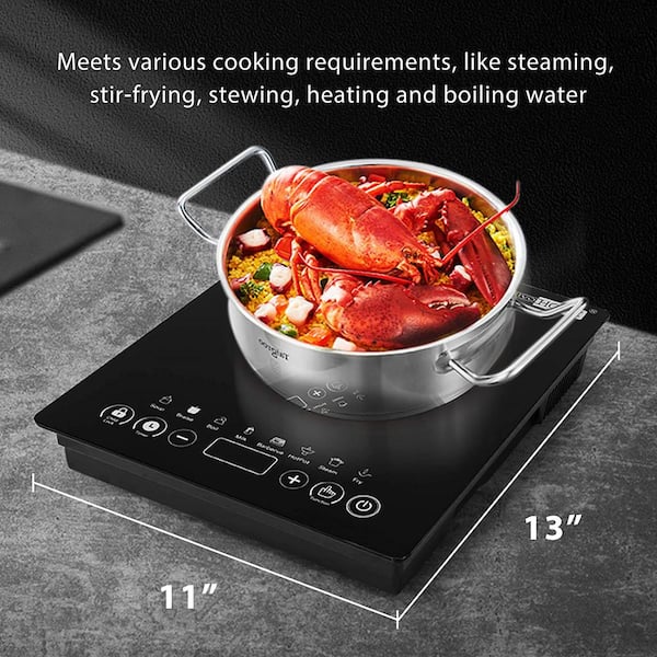 VIVOHOME 11 in. 1 Element Portable Electric Cooktop in Black with 8 Preset  Buttons X002N6ED85 - The Home Depot