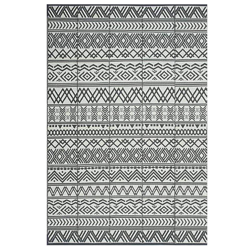 Gray 6 ft. x 9 ft. Reversible Portable Plastic Indoor/Outdoor Area Rug