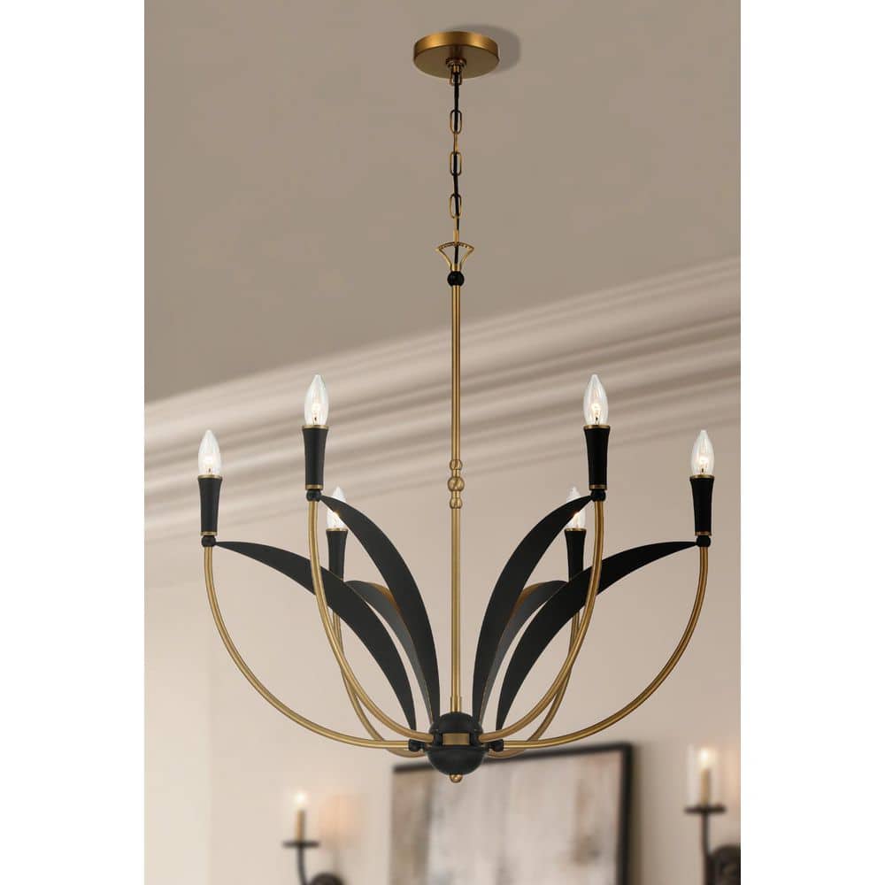 邦楽 Novelbright chandelier Abeline 8-Light Chandelier in Warm Brass By Savoy House