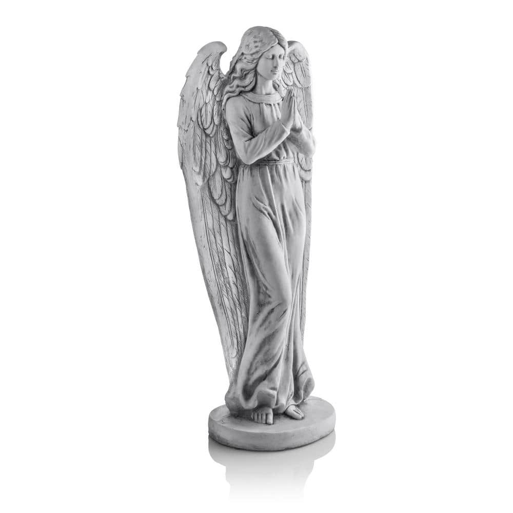 47" Tall Light Gray Praying Angel Polyresin Statue