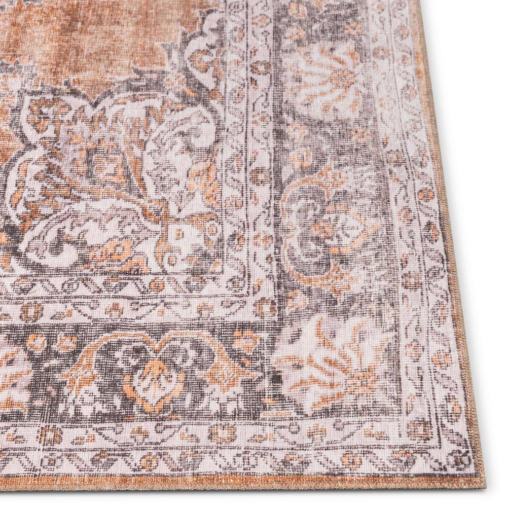 Rust and Gray Medallion 5' x 7' Washable Area Rug