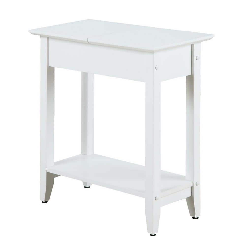 Convenience Concepts American Heritage White Flip Top End Table ...