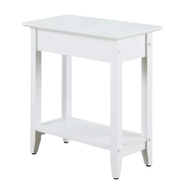 Convenience Concepts American Heritage White Flip Top End Table
