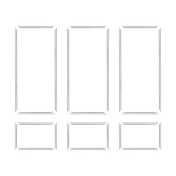 Trim Fast 5/8 in. D x 24 in. W x 54 in. L Unfinished Polystyrene Pre-Mitered Assorted Wall Panel Moulding Frames Kit