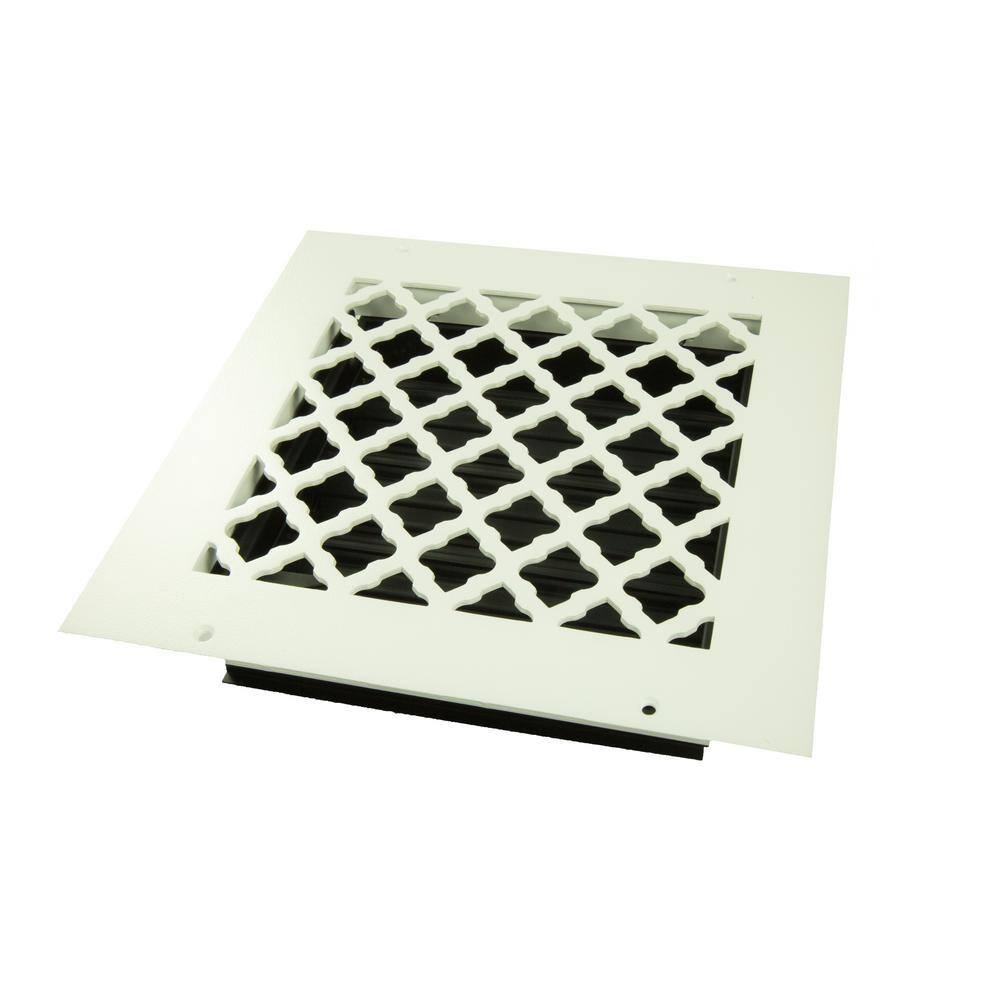 8 Inch Rounded Register SteelCrest Tuscan 8 in. x 8 in. Wall or Ceiling Register, White/Powder ...