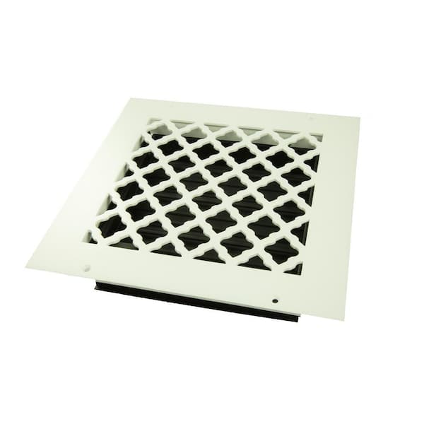 Tuscan 8 in. x 8 in. Wall or Ceiling Register, White/Powder Coat with Opposed Blade Damper