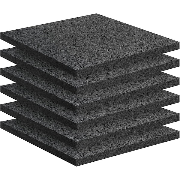 Unbranded 12 x 12 High Density Polyethylene Foam Pads Cuttable Black Protective Cushioning Inserts for Packing and Crafts 6 Pack