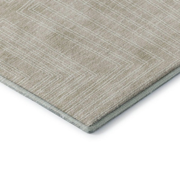 Mayfield Premium Machine Washable Abstract AMF1045 Beige 9 ft. x 12 ft. Area Rug