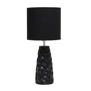 17.5 in. Black Sculpted Ceramic Table Lamp