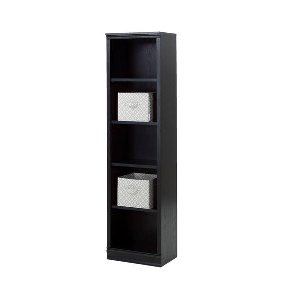 South Shore Morgan Black Oak Storage Open Bookcase