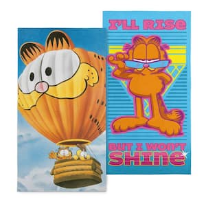 Garfield Balloon Buds Love Weekends 2PK Cotton/Polyester Blend Graphic Beach Towel Set