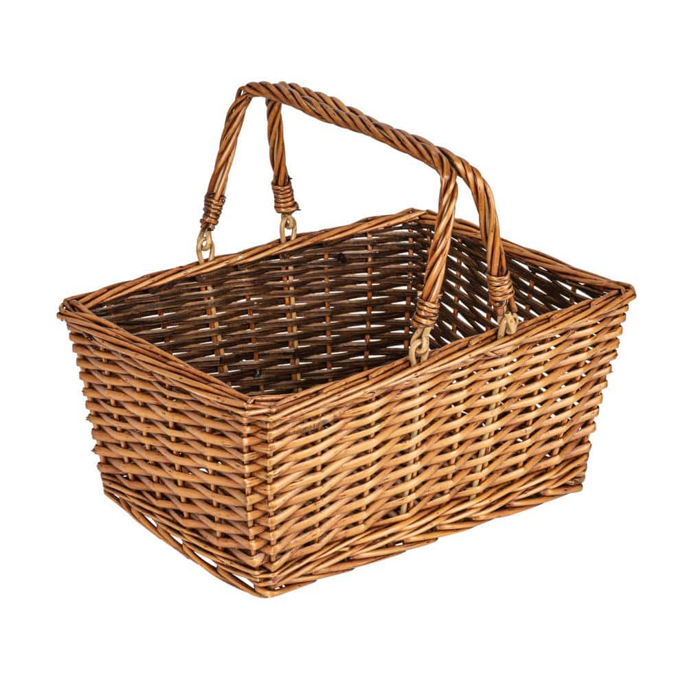 HOUSEHOLD ESSENTIALS Handwoven in Brown Stain Willow Weave Picnic