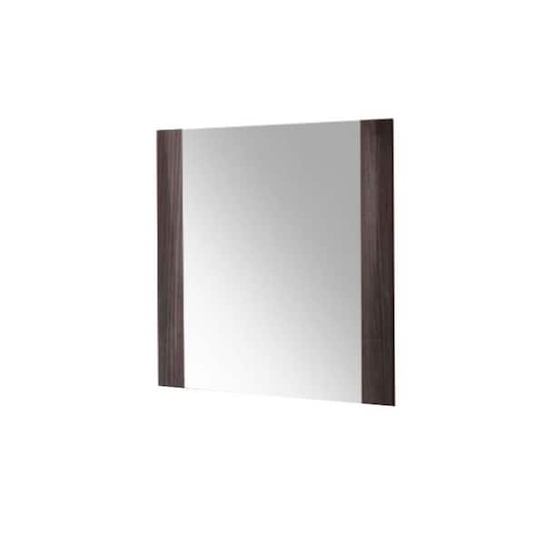 San Marino Grey Elm 39 in. W x 41 in. H Modern Rectangle Wood Framed Mirror