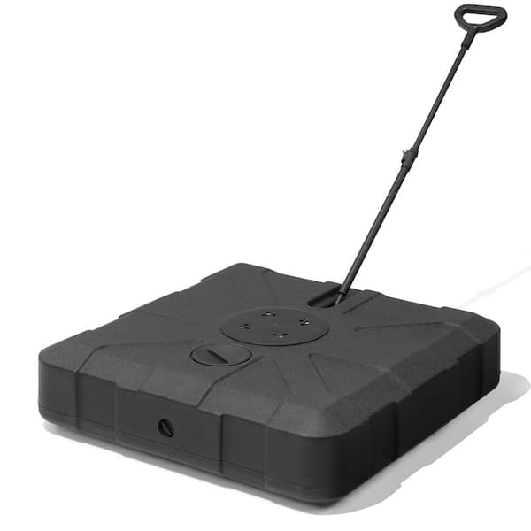300 lbs. HDPE Cantilever Patio Umbrella Base with Wheels in Black