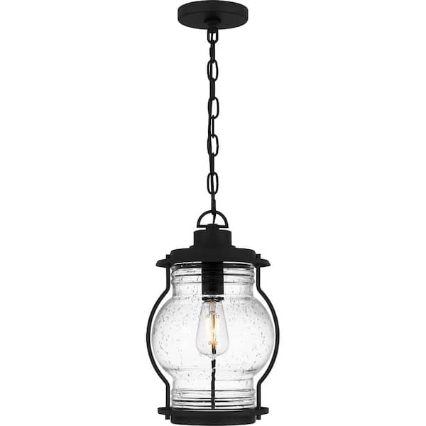 Quoizel Luther 14.5 in. 1-Light Earth Black Outdoor Pendant Light