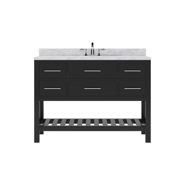 Virtu USA Caroline Estate 48 in. W x 22 in. D x 34 in. H Single Sink Bath Vanity in Espresso with Marble Top