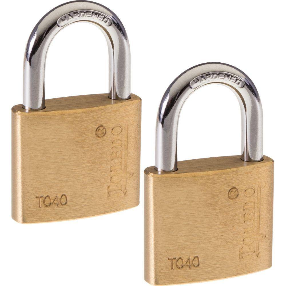 TOLEDO Brass Padlocks (2Pack) TO40KA2 The Home Depot