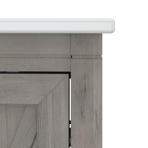 Key West 31.89 in. W x 18.31 in. D x 34.06 in. H Single Sink Bath Vanity in Driftwood Gray with White Top
