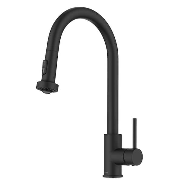 KRAUS Bolden 2-Function Single Handle Pull Down Sprayer Kitchen Faucet in Matte Black