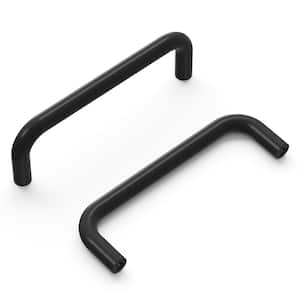 Wire Pulls Collection Pull 3-1/2 Inch (76mm) Center to Center Black Finish Modern Brass Bar Pull (25 Pack )