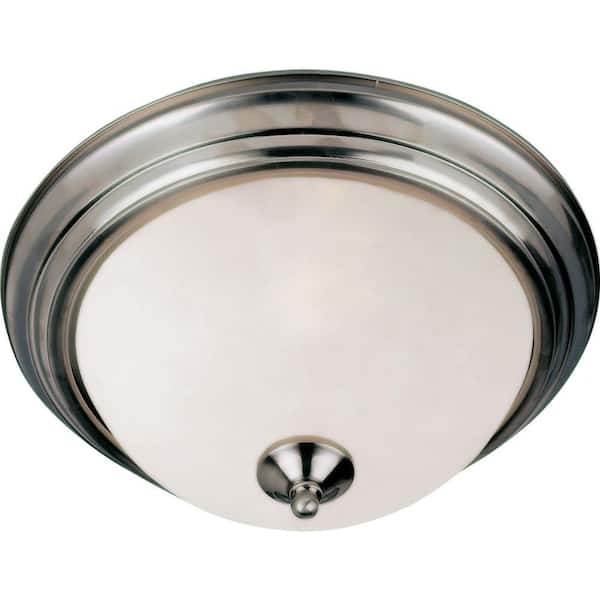 Essentials 2-Light Satin Nickel Flush Mount