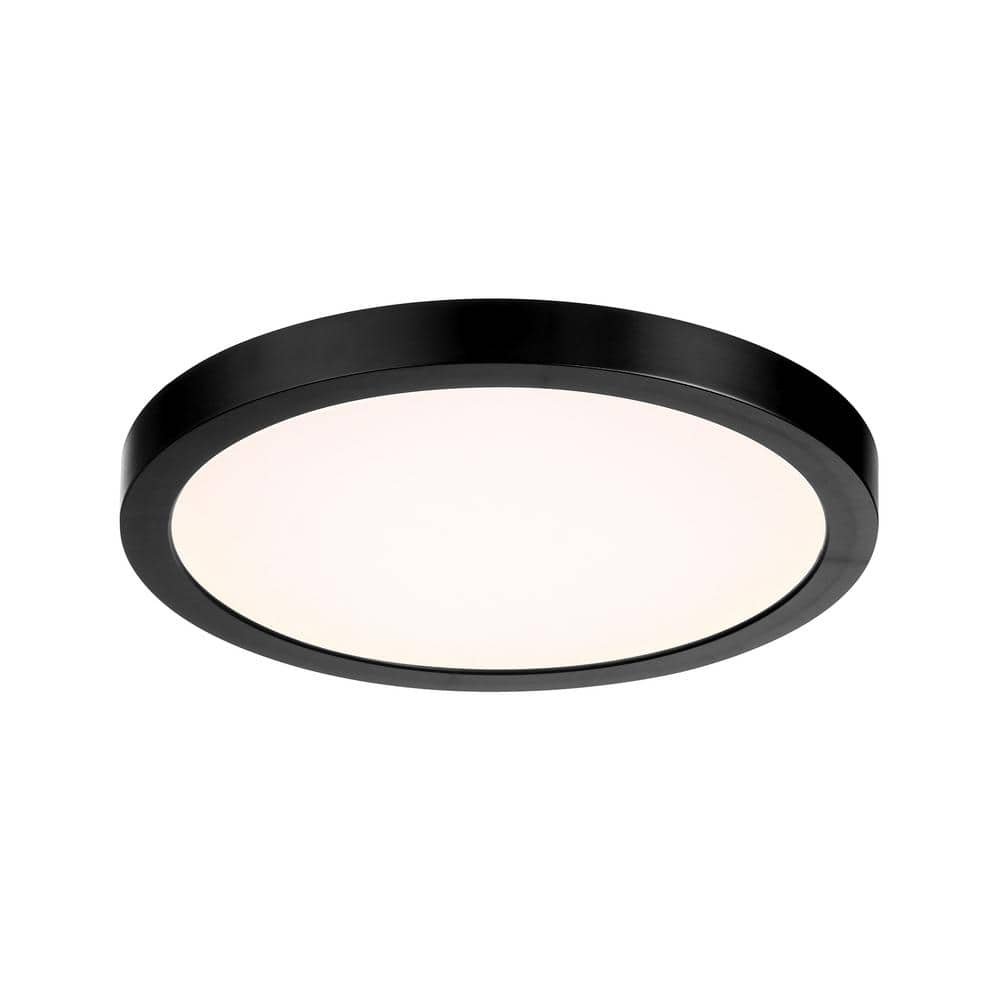 Black Glass LED Flush Mount Ceiling Light