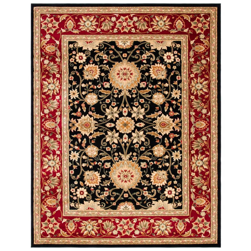 SAFAVIEH Lyndhurst 8 ft. x 10 ft. Black/Red Floral Area Rug LNH212G-810 ...