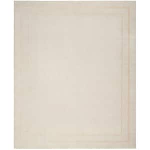 Essentials Ivory Gold 8 ft. x 10 ft. Solid Contemporary Area Rug