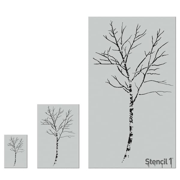 Stencil1 72 in. Birch Tree Stencil