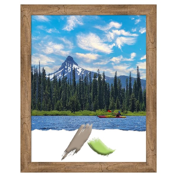 Amanti Art Owl Brown Narrow Wood Picture Frame Opening Size 22 x 28 in.