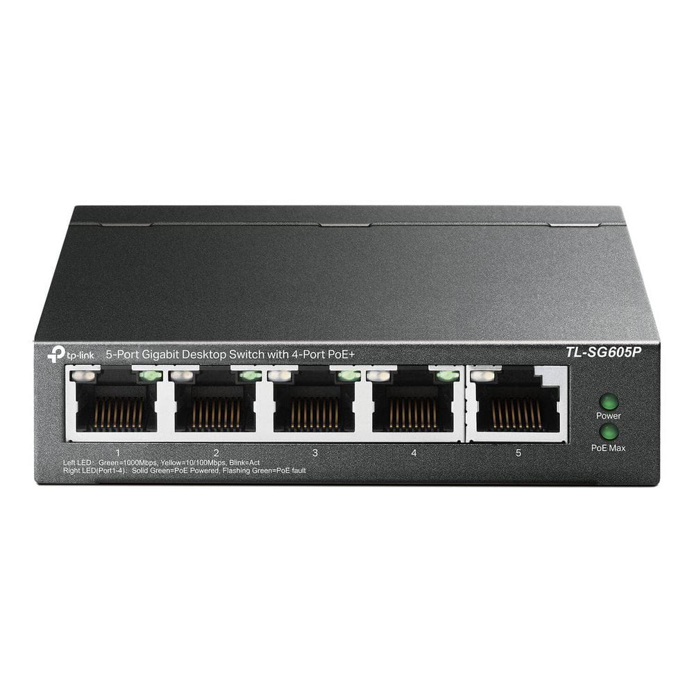 TL-SG605P 5-Port Gigabit Desktop Switch with 4 PoE+ Ports, Plug & Play, up to 65W, Metal Design, Traffic Optimization price history on PriceWatchPro