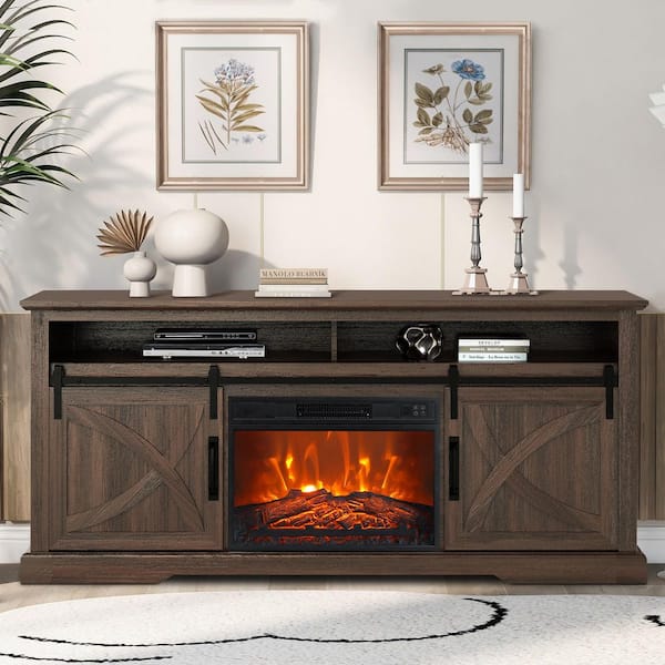 IHOMEadore 68 in. Freestanding Media Console Electric Fireplace TV