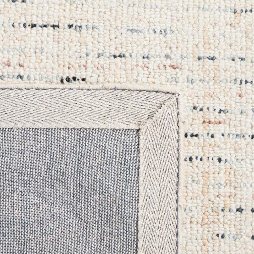 SAFAVIEH Abstract Delia Geometric Wool Area Rug, Ivory/Blue, 8' x 10'