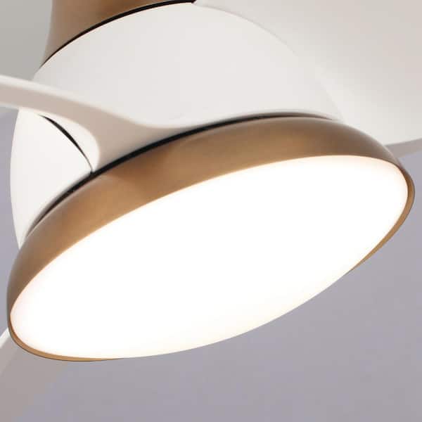 28 in. Brass Gold LED Ceiling Fan with Remote Control