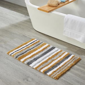 Griffie Collection 17 in. x 24 in. Yellow Polyester Rectangle Bath Rug