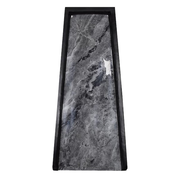 Grey Faux Marble Cast Aluminum Downspout Gutter 24 in. Splash Block