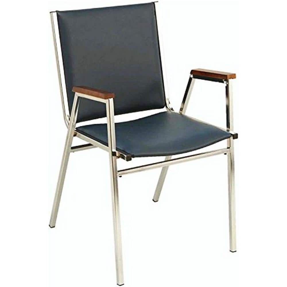 Black Vinyl Chrome Frame Stack Office Chair