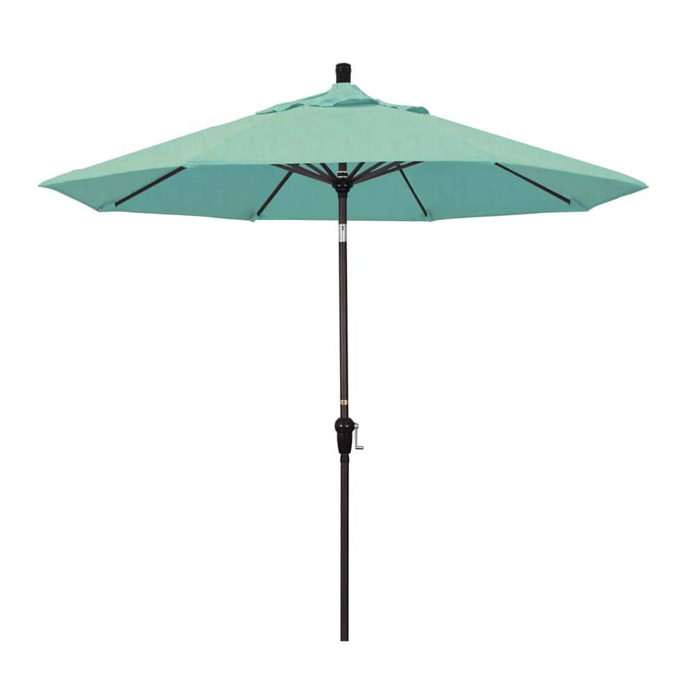 California Umbrella 9 ft. Outdoor Market Patio Umbrella Bronze Aluminum ...