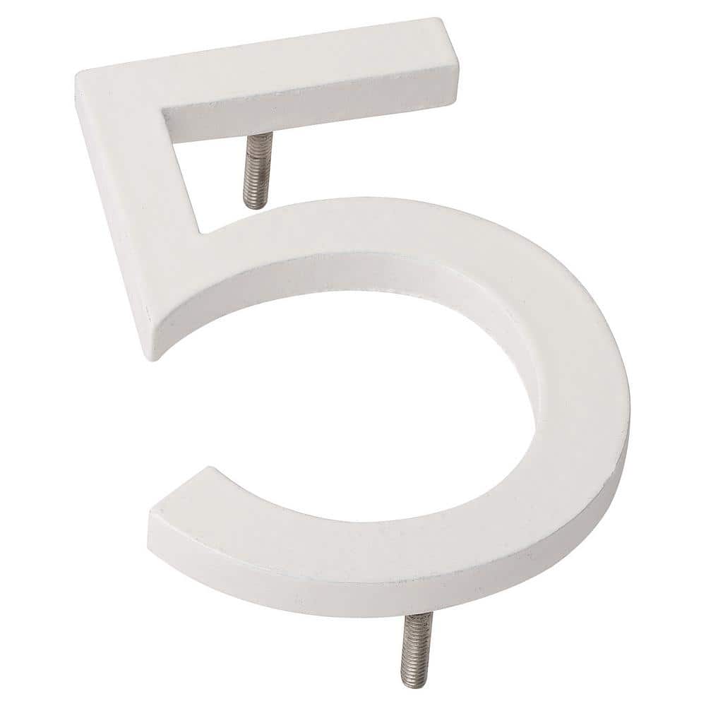 4 in. White Aluminum Floating or Flat Modern House Number 5 price history on PriceWatchPro