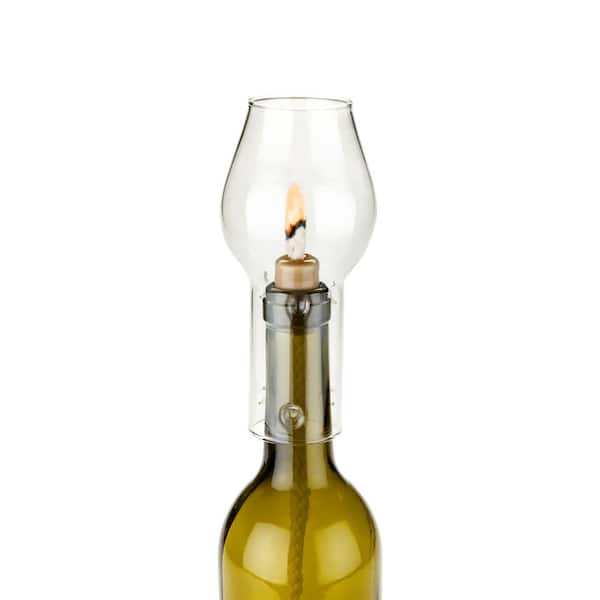 Twine Wine Bottle Hurricane Lamp, Ceramic Stopper, Glass Chimney, Wick,  Candle Wine Bottle DIY, Home Decor (Set of 1) 2031 - The Home Depot