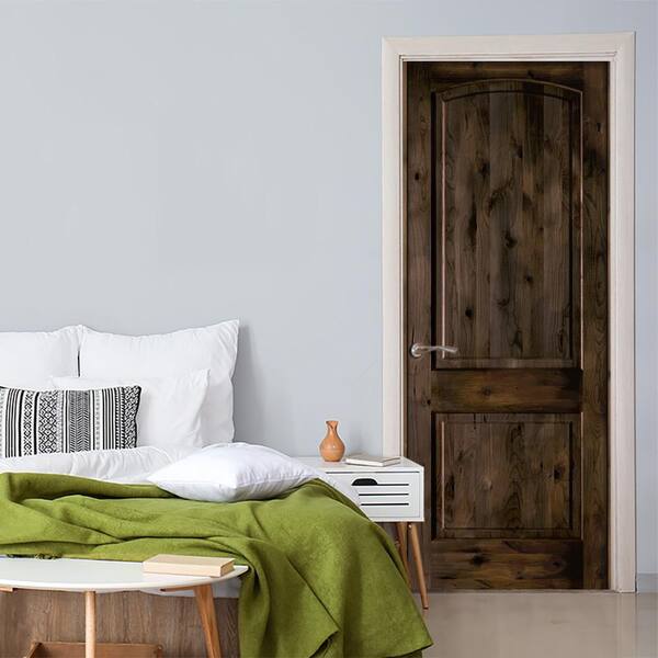 Krosswood Doors 24 in. x 96 in. Knotty Alder 2-Panel Right-Handed