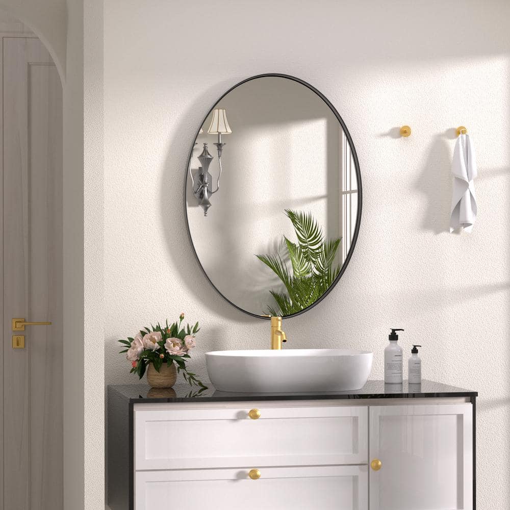 Oval Gold Stainless Steel Bathroom Vanity Mirror