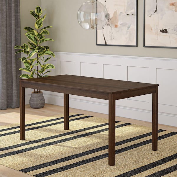 GRAIN & GROVE Walnut Solid Wood 60 in. 4 Legs Rectangle Dining
