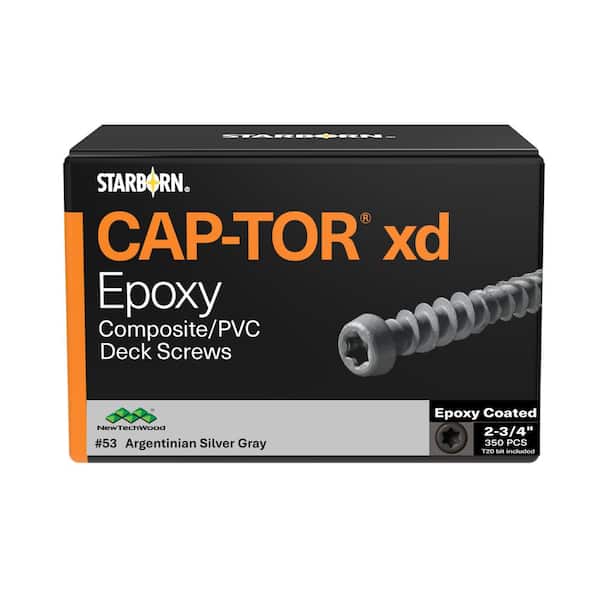 1-Pack #10 x 2-3/4 in. Argentinian Silver Gray Epoxy Torx Flat Head Composite Deck Screws (1.28 lbs. 100-Pieces)