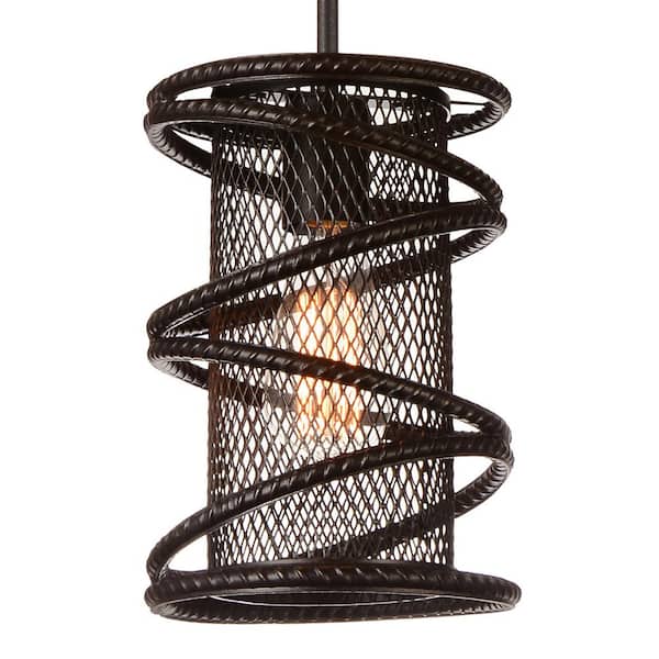 Darya 1 Light Down Mini Pendant With Brown Finish
