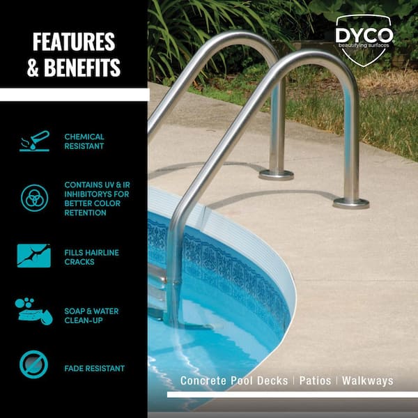 Dyco Paints - Pool Deck 5 gal. 9060 Cream Low Sheen Waterborne Acrylic Stain