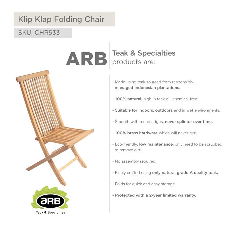 Honey Teak Wood Folding Dining Chair with Curved Backrest