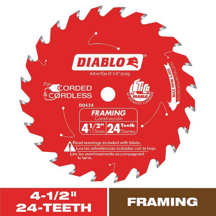 DIABLO 4-1/2in. x 24-Tooth Framing Trim Circular Saw Blade for Wood